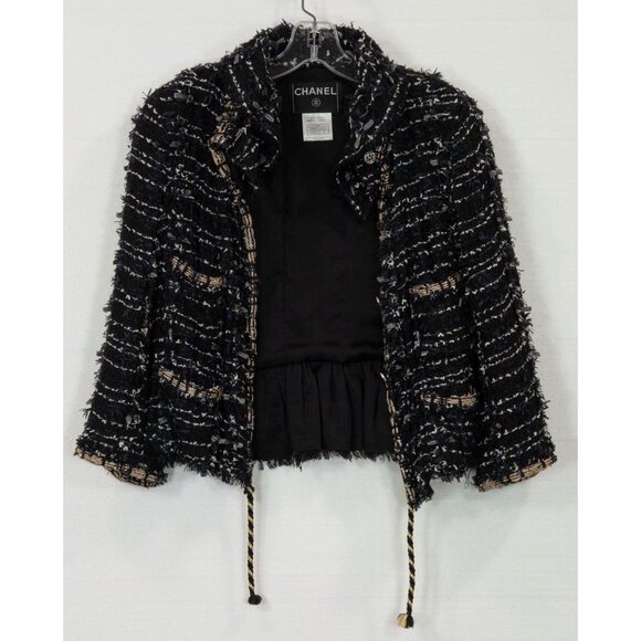 CHANEL ICONIC Runway Lasagne Tweed Little Black jacket size 40 - Picture 4 of 17